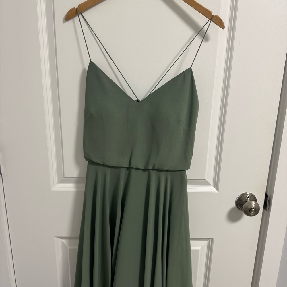Jenny Yoo Strapless Green Dress